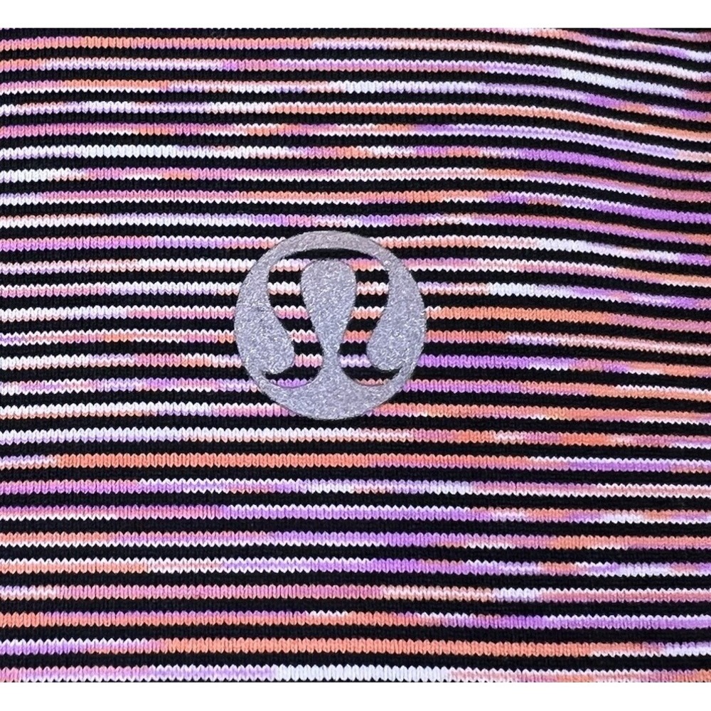 Lululemon Athletica Pleated Racerback Tank Top Magenta Pink‎ Space Dye Striped - Picture 3 of 3